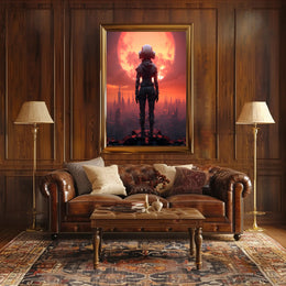Futuristic Explorer At Sunset Poster PosterGoat