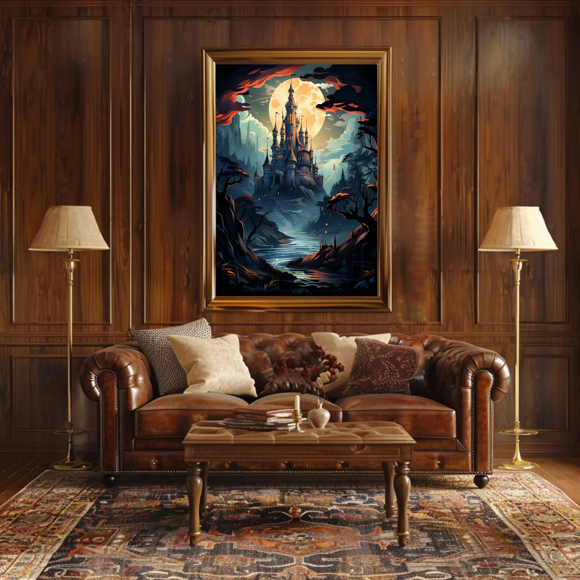 Enchanted Castle Under The Moon Poster