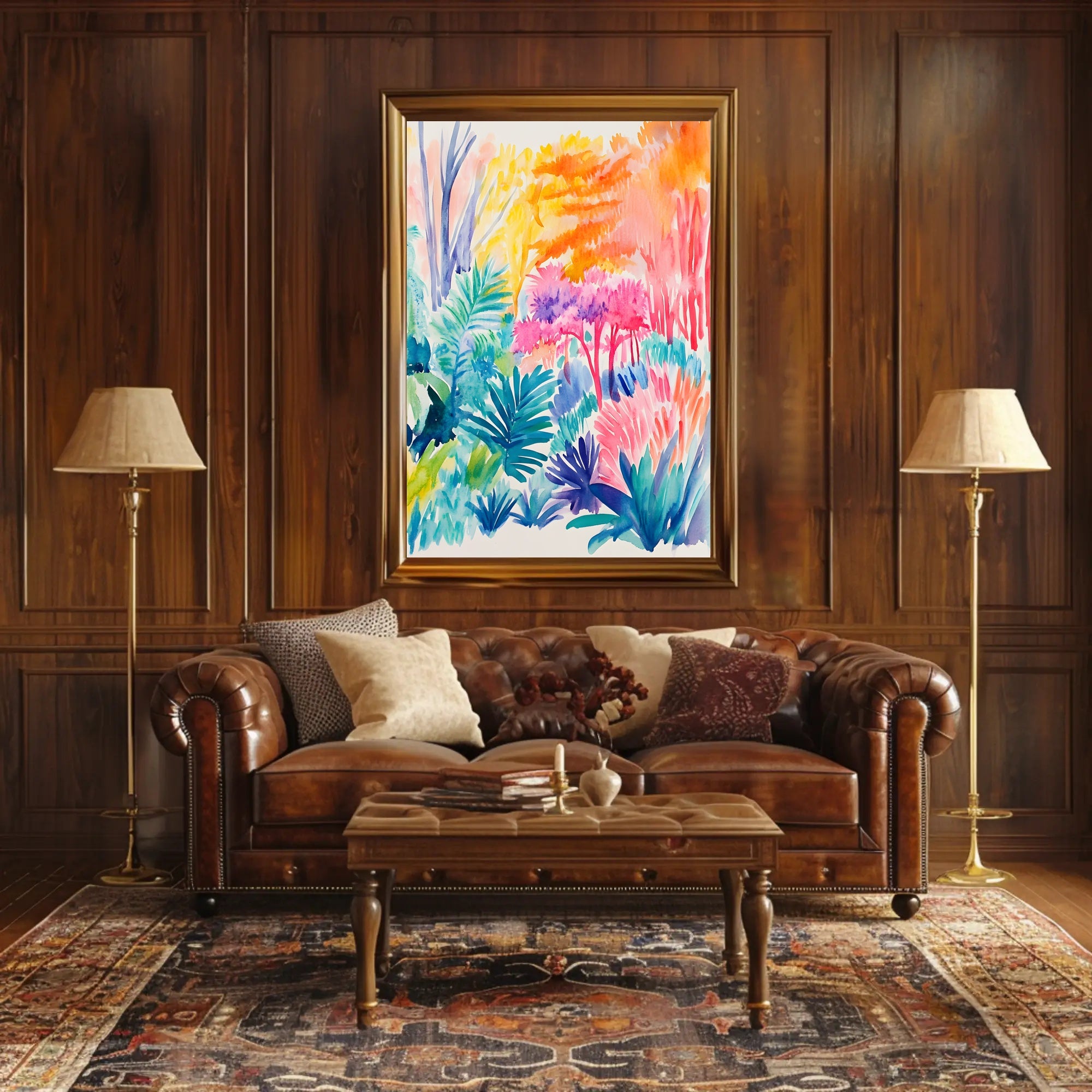 Tropical Watercolor Jungle - Abstract, Artistic, or Pop Culture Poster
