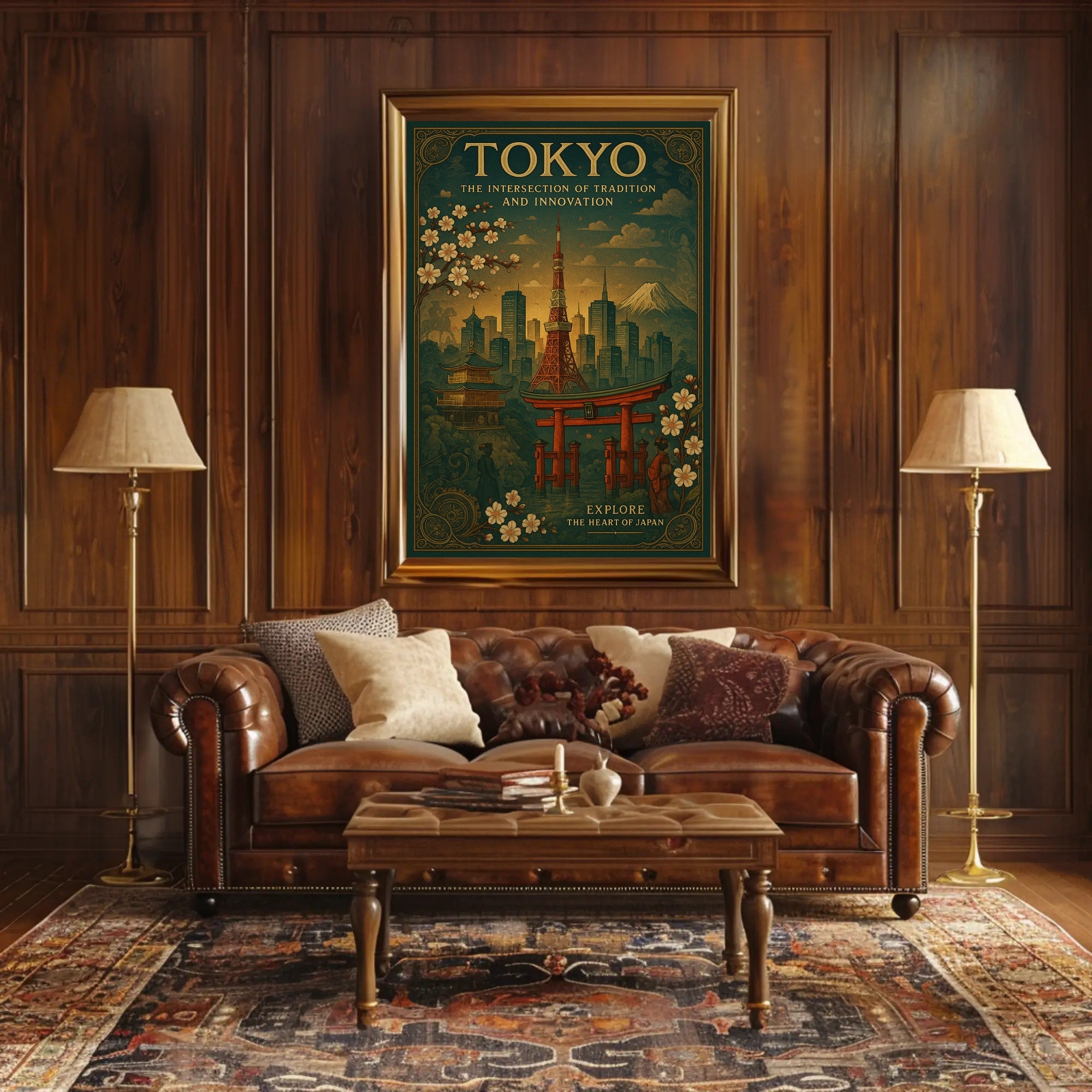 Tokyo Vintage Travel Poster Wall Art Print