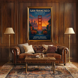 San Francisco Dreams Vintage Travel Poster