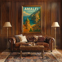 Amalfi Coast Poster Wall Art Seaside Print Travel Vibes