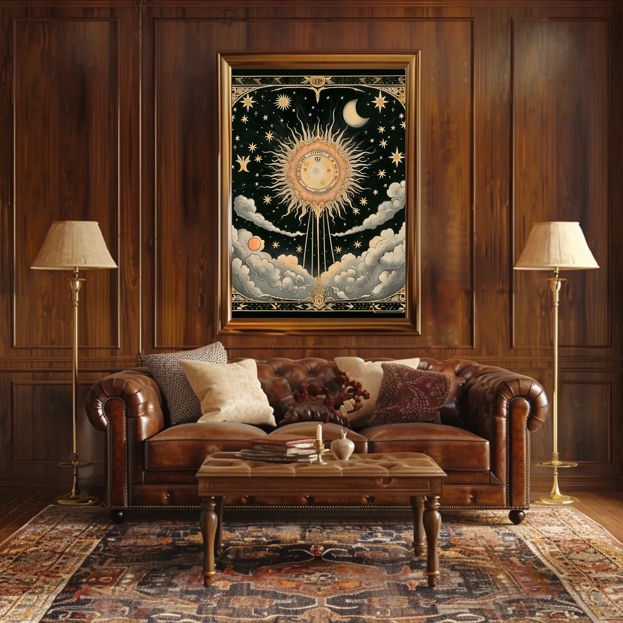Celestial Sun and Symbols Space or Astronomy Poster