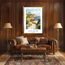 Scenic San Diego Coastline Poster PosterGoat