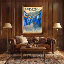 Chefchaouen Dreamscape: The Blue Pearl Poster