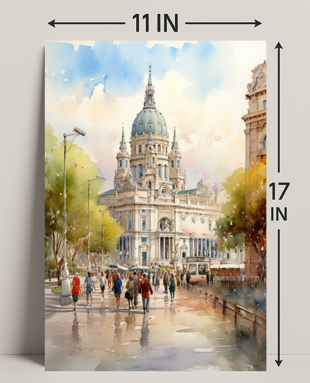 St. StephenS Basilica In Watercolor Poster