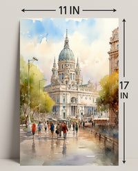 St. StephenS Basilica In Watercolor Poster