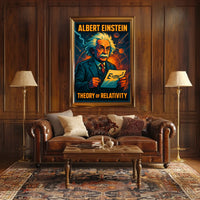 Einstein Relativity Vintage Science Wanderlust Poster