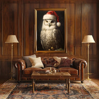 Festive Owl In Santa Hat Poster