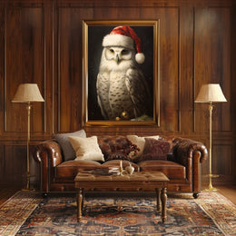 Festive Owl In Santa Hat Poster