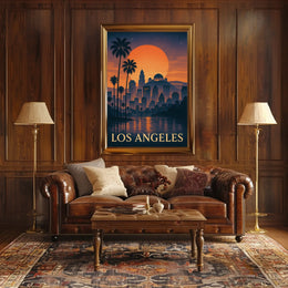 Los Angeles Sunset Skyline Poster
