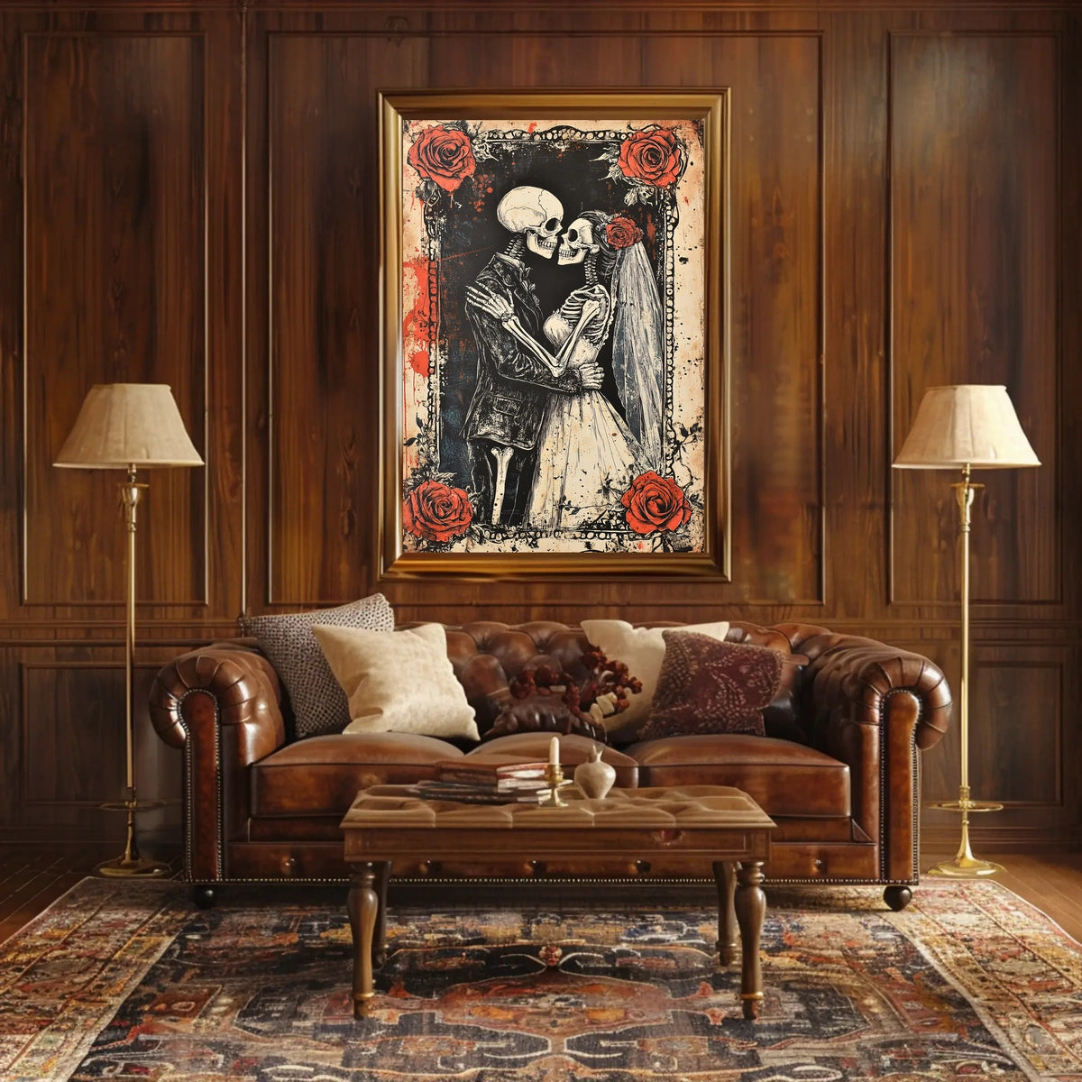 Eternal Love Skeletons Day of the Dead Cultural Poster