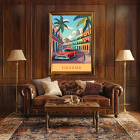 Classic Havana in Vibrant Streets: Travel Poster