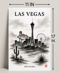 Las Vegas Skyline Poster PosterGoat