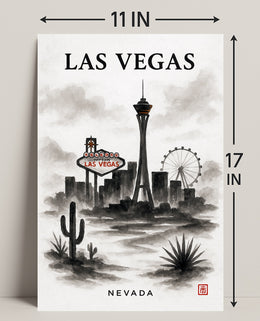 Las Vegas Skyline Poster PosterGoat