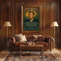 Historic JFK Tribute Vintage Patriotic Poster Art