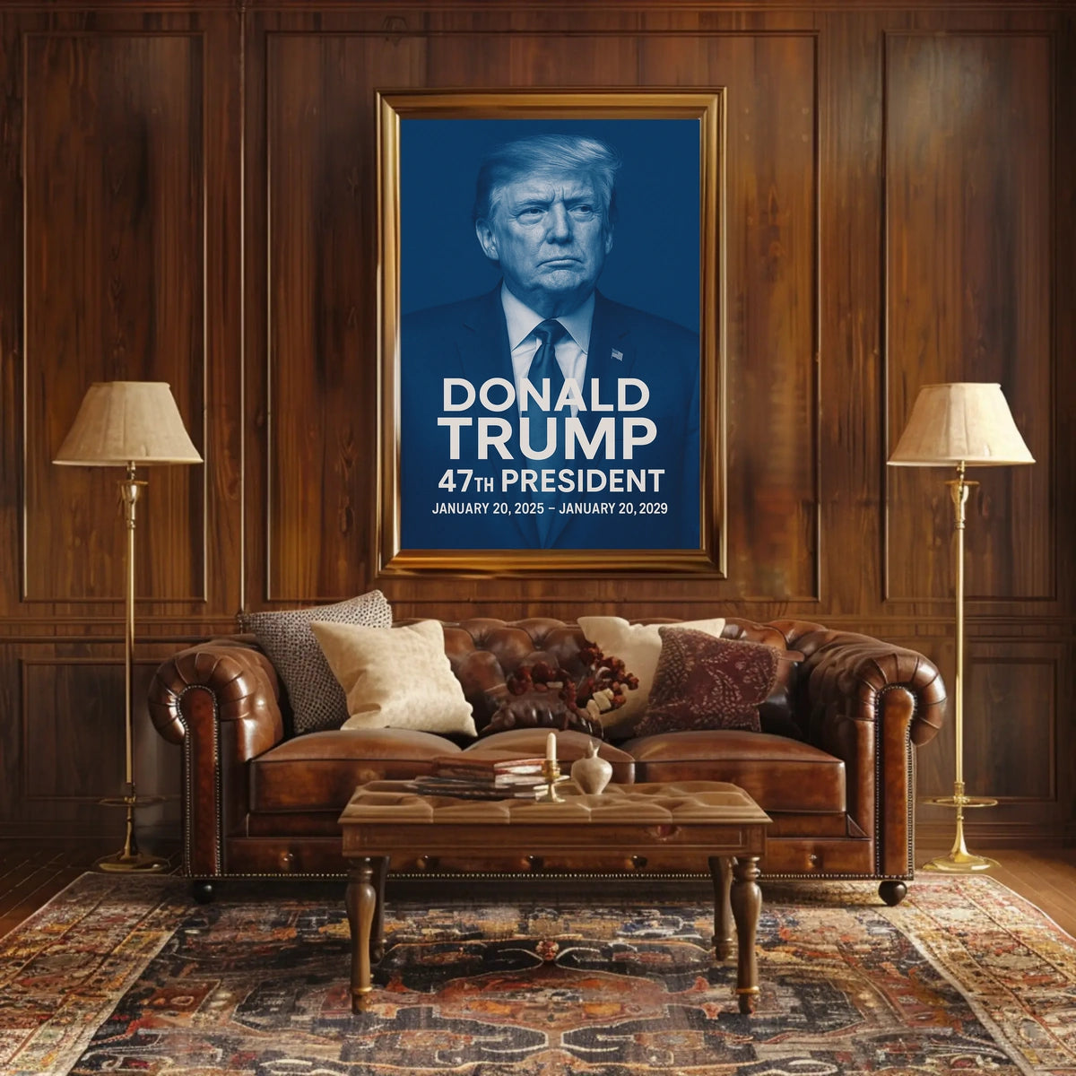Donald Trump Visionary Leader in Monochrome Poster
