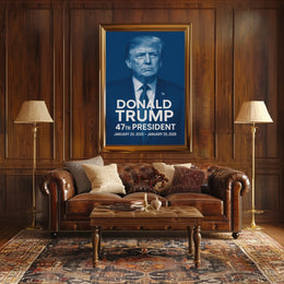 Donald Trump Visionary Leader in Monochrome Poster