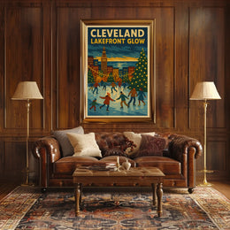 Cleveland Lakefront Glow Poster