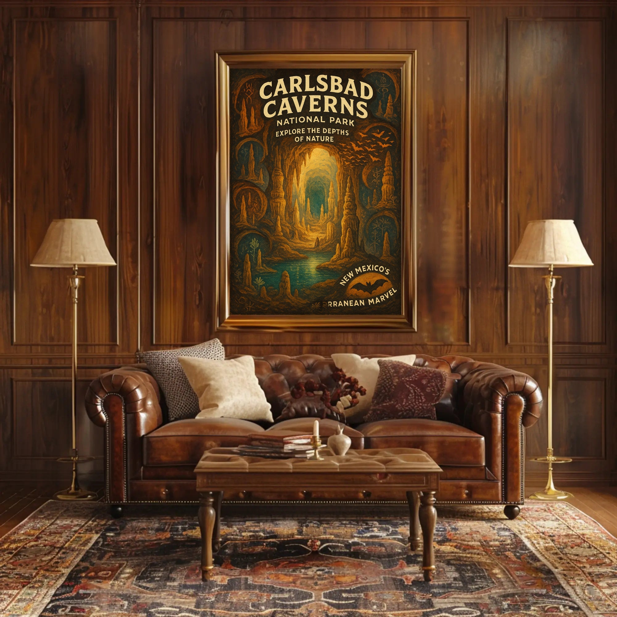 Carlsbad Caverns Vintage Art Print: National Park Poster