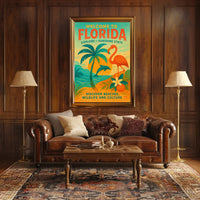 Florida Vintage Travel Poster Wall Art Print