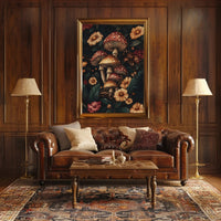 Enchanted Forest Wall Art Print with Mushrooms