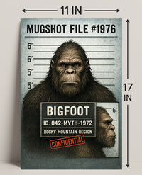 Bigfoot Mugshot  Mythical Sighting Poster PosterGoat