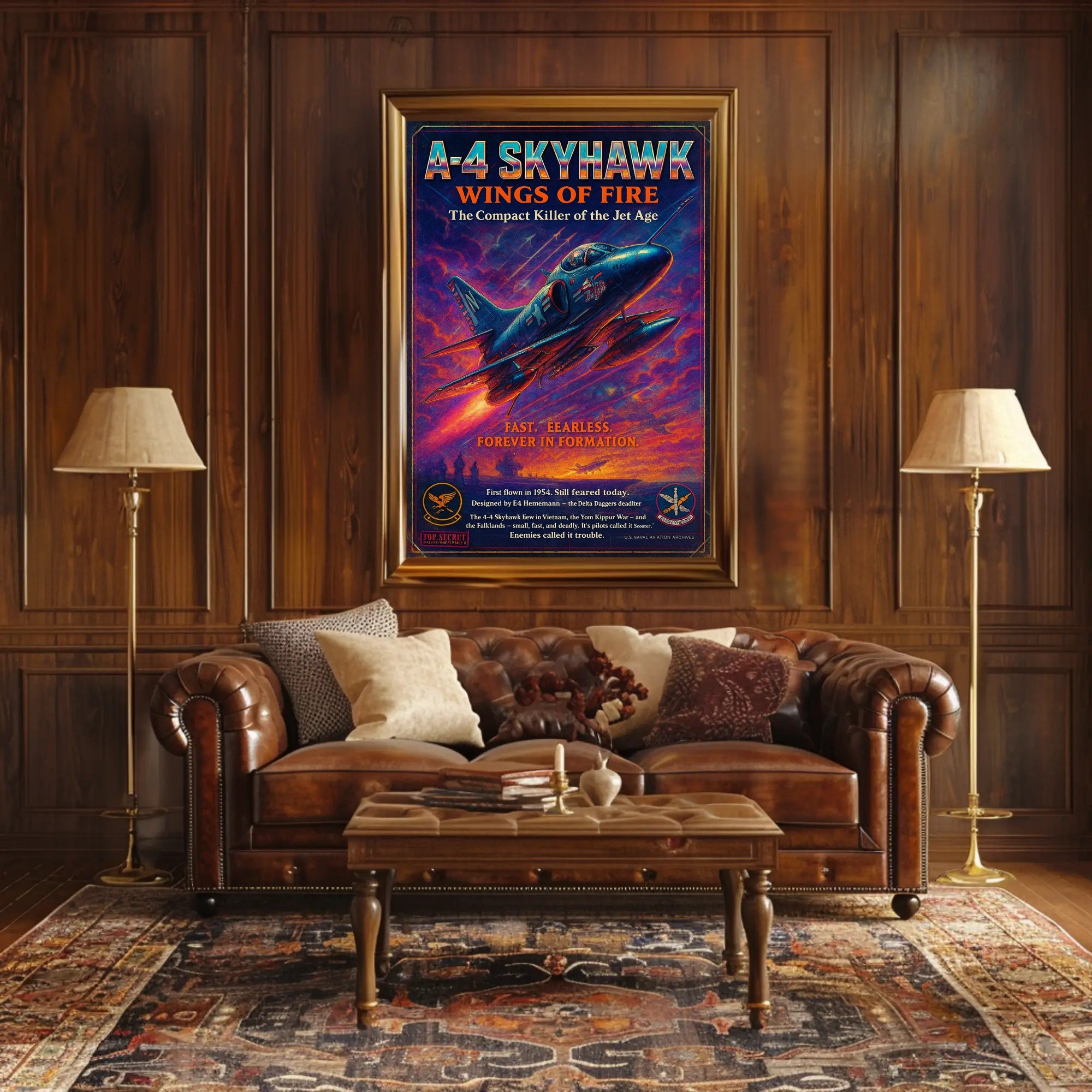 A-4 Skyhawk Jet: Vintage Military Aviation Poster