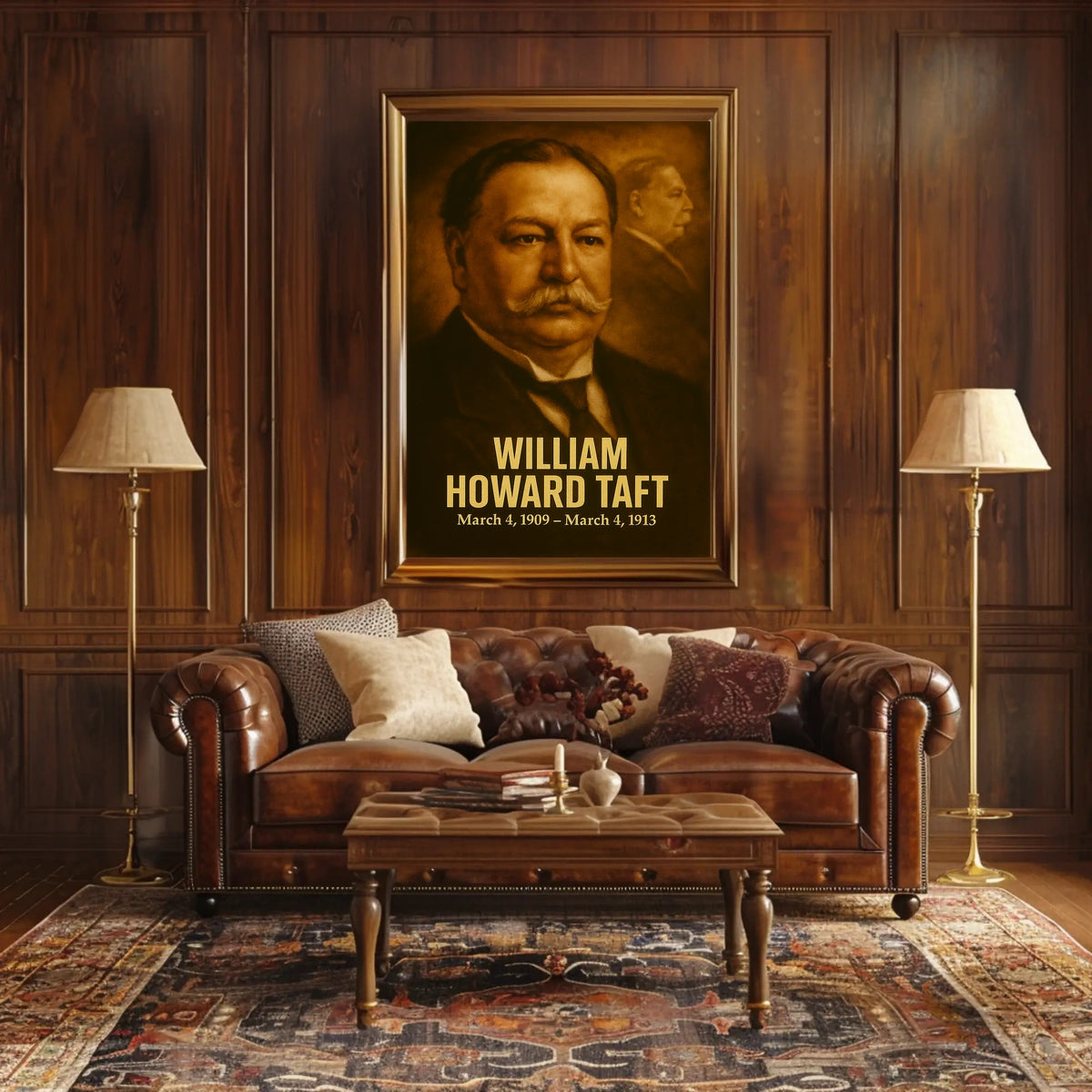 William Howard Taft Presidential Poster Vintage Analog Film Aesthetic Wall Art Historical Portrait Print