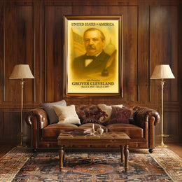 Grover Cleveland 24th President of the United States Vintage Watercolor Poster