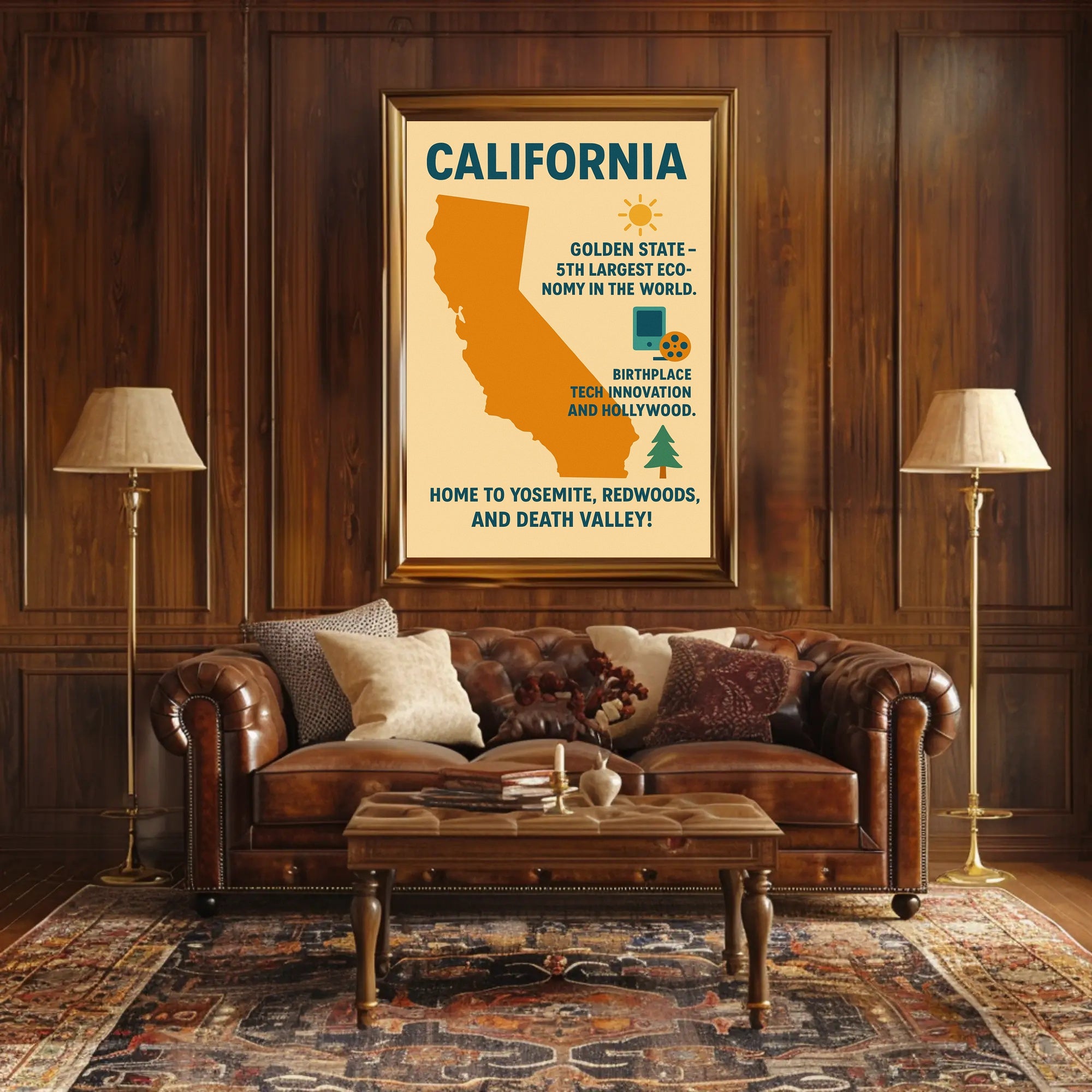 California The Golden State Poster PosterGoat