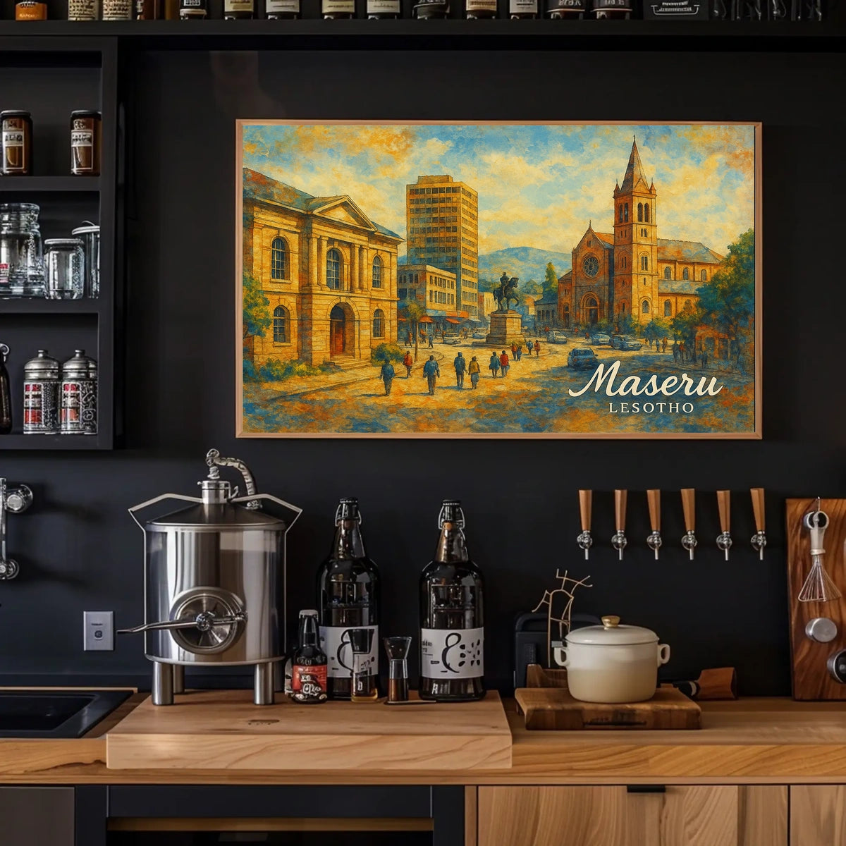 Maseru Cityscape Realism Wanderlust Poster