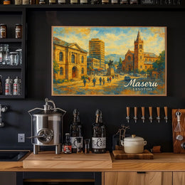 Maseru Cityscape Realism Wanderlust Poster