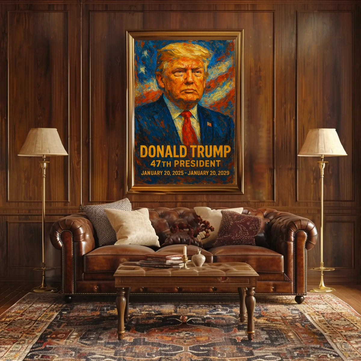 Trump Blaze Determination Expressionism Poster