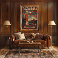 Tuscaloosa Tower Skyline Vintage Collectors Poster