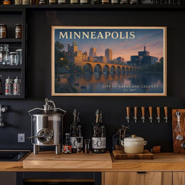 Minneapolis City of Lakes Travel Poster