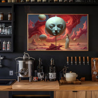 Surreal Dreamscape: Ethereal Floating Face Fantasy Poster