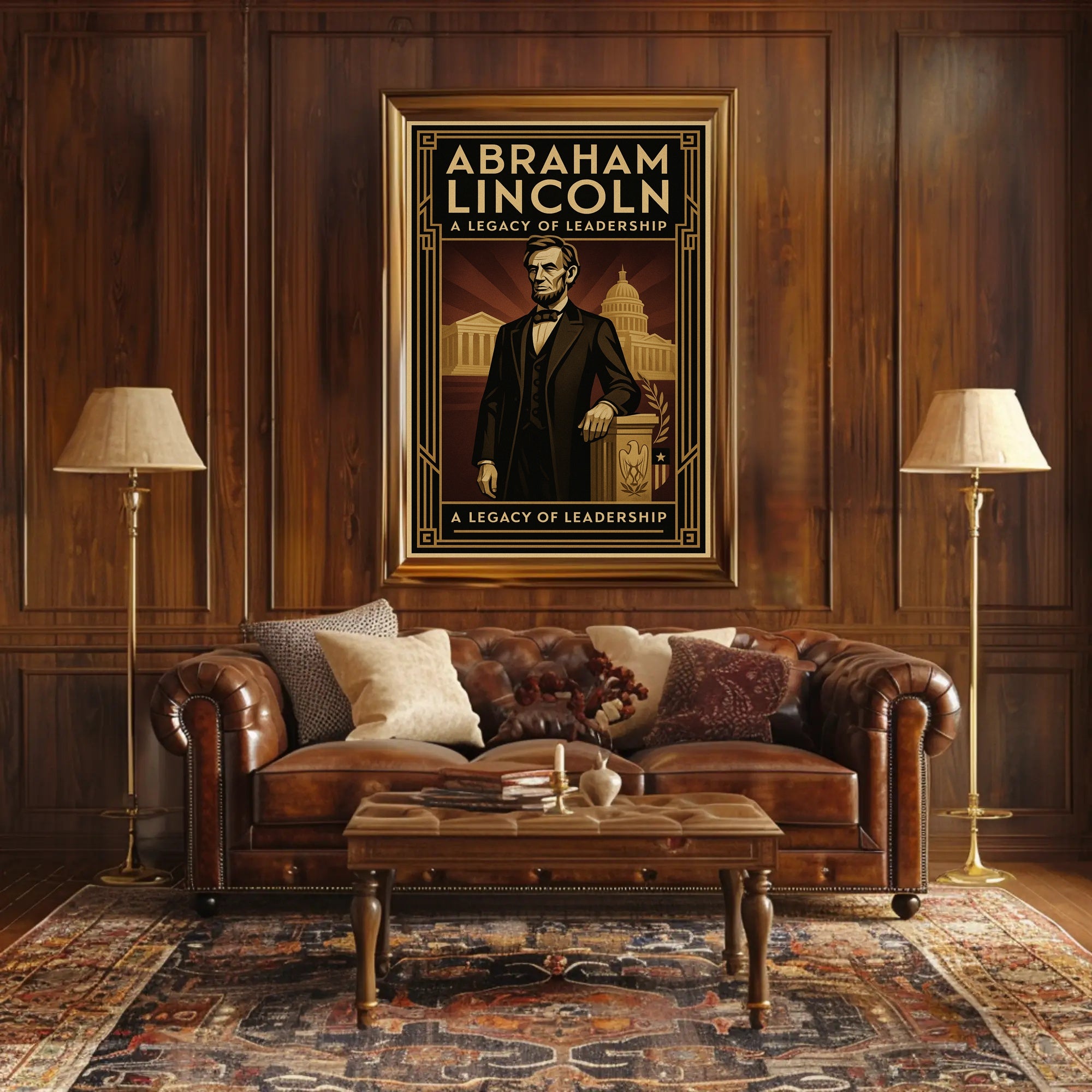 Abraham Lincoln A Legacy of Leadership Poster PosterGoat