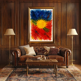 Vibrant Abstract Sunburst Abstract Poster