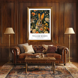 Elegant Rabbit Design Celebrates British Cultural Heritage Poster