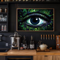 Human Eye Travel Poster With Vibrant Nature Background