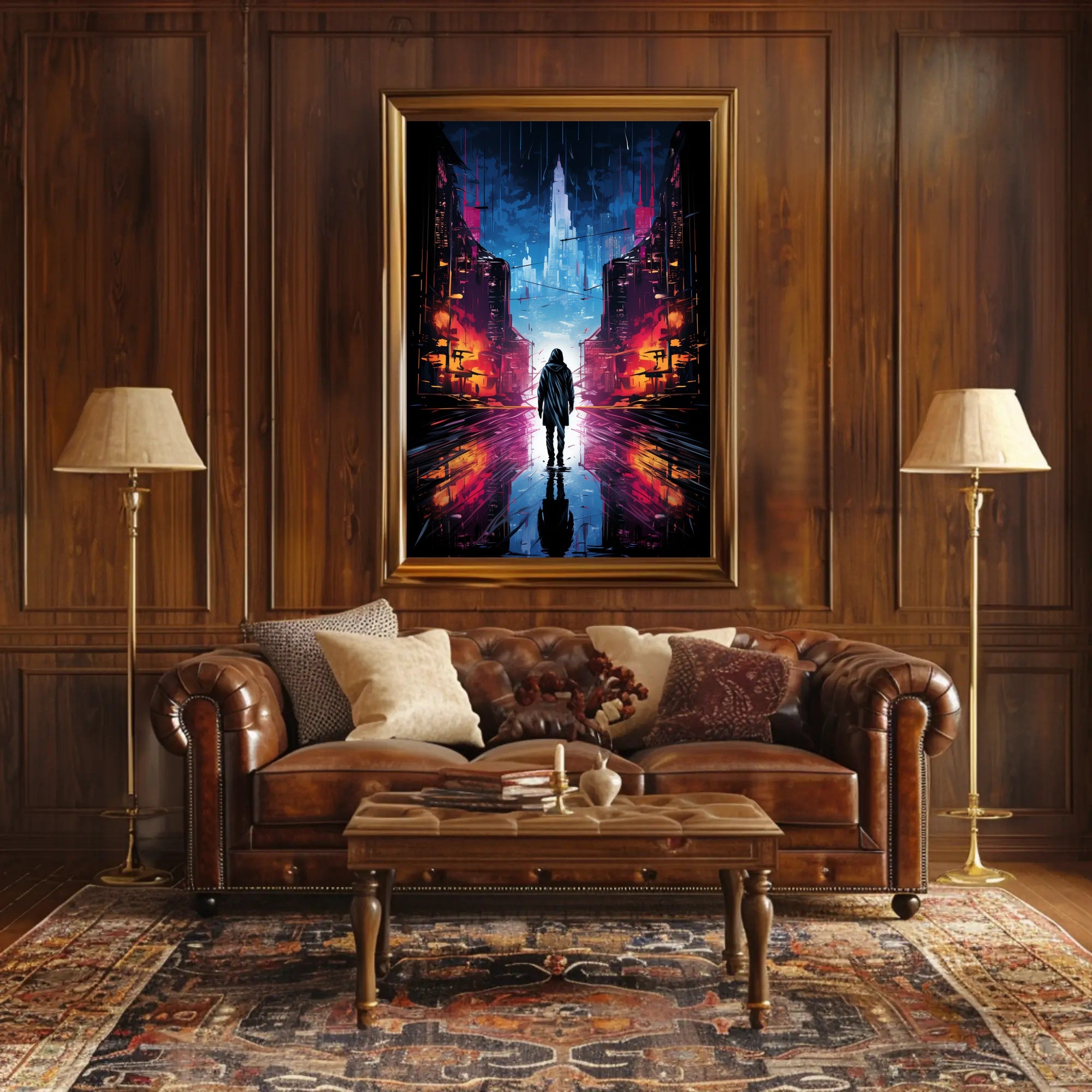 Neon Cityscape Poster