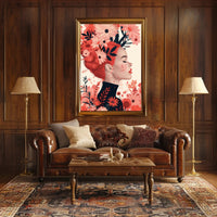 Ethereal Redhead Floral Fusion Art Poster PosterGoat