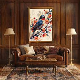 Vibrant Bird And Blossoms Poster