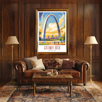 Gateway Arch Illustrated Travel Poster Print