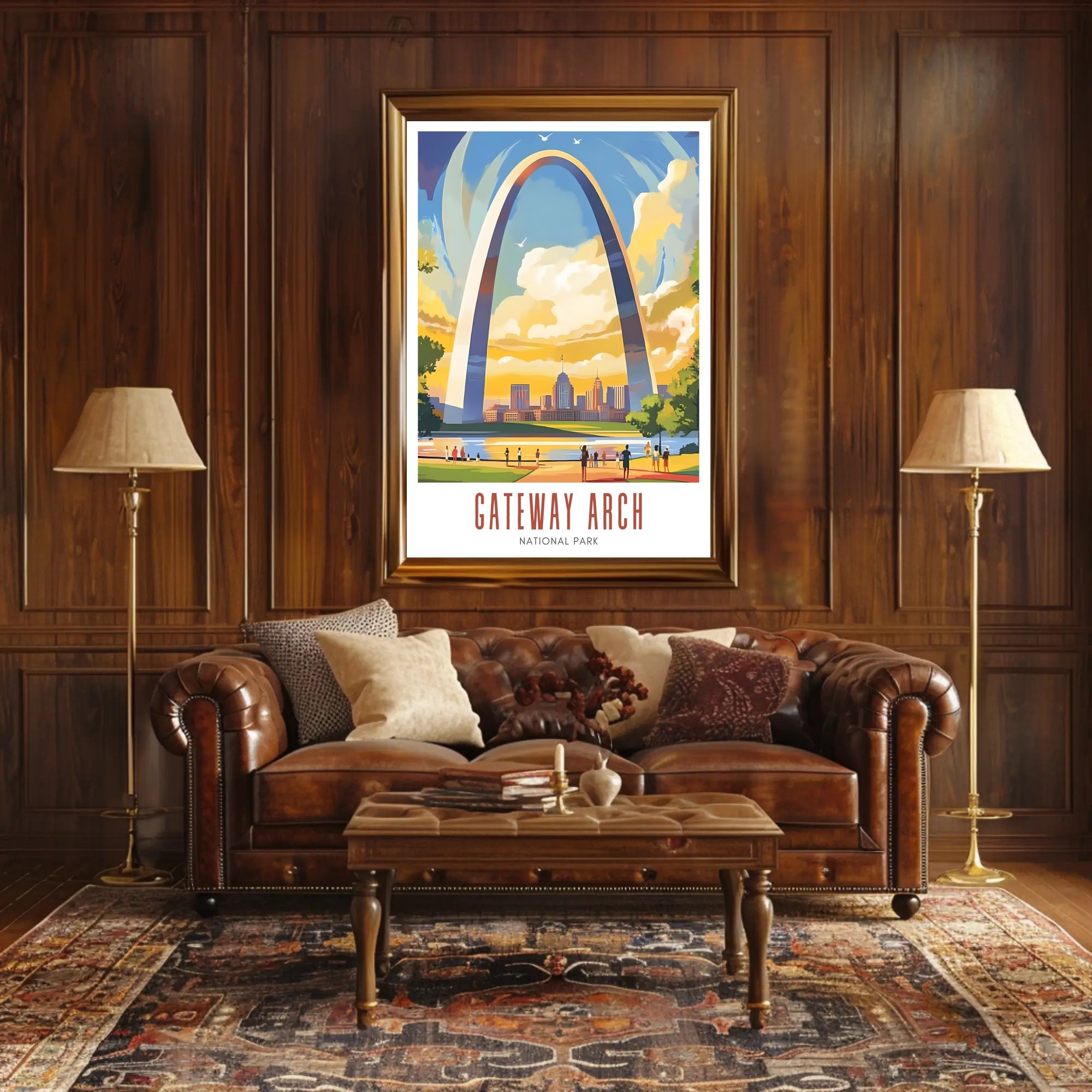 Gateway Arch Illustrated Travel Poster Print