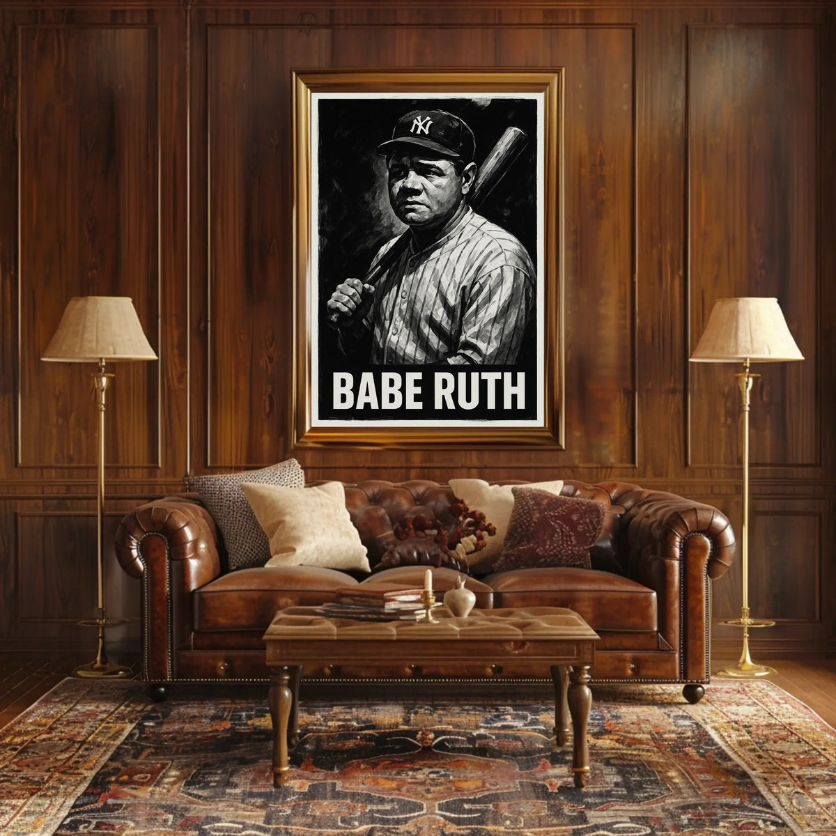 Babe Ruth Iconic Baseball Legend Poster