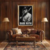 Babe Ruth Iconic Baseball Legend Poster