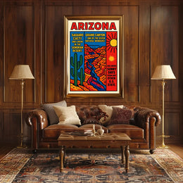 Arizona Saguaro and Grand Canyon Celebration Poster