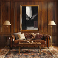 Dark Bat Window: Eerie Gothic Artistic Poster PosterGoat